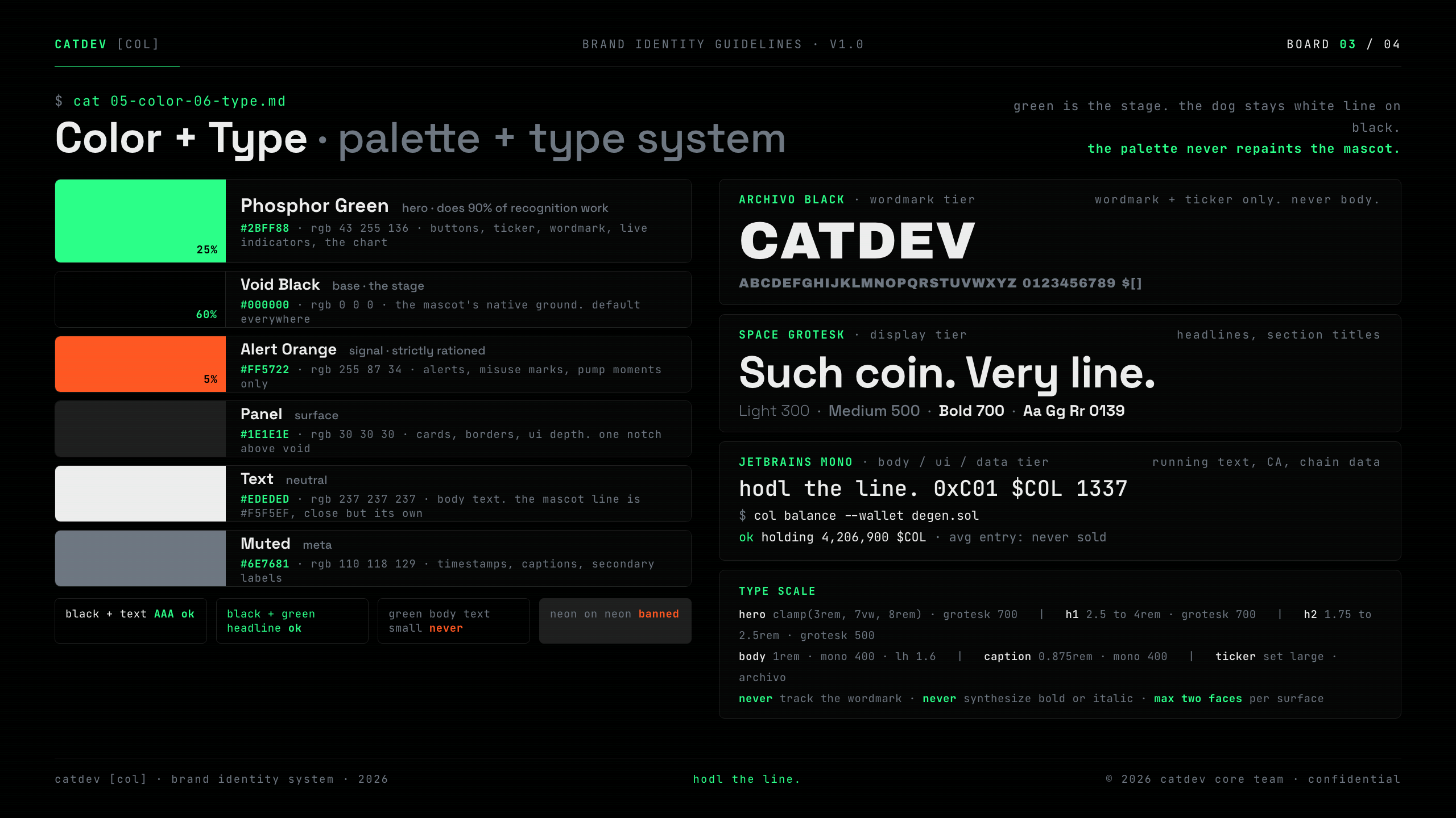 Guideline board 3: COLOR + TYPE