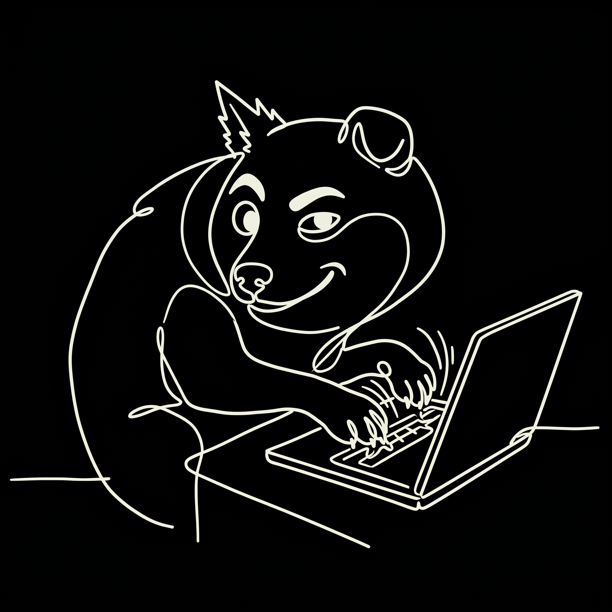DEV TYPING AT LAPTOP pose