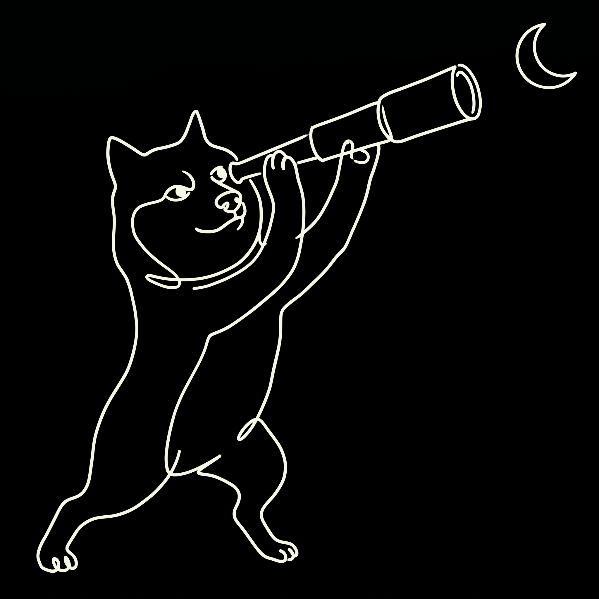 TELESCOPE TO THE MOON pose